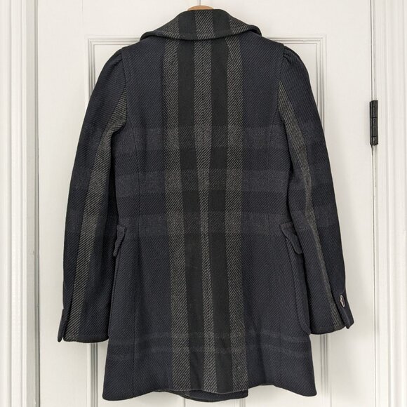 $485 COUNTRY ROAD Australia Wool Plaid Pea Coat - Picture 3 of 5